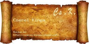 Cserei Kinga névjegykártya