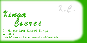 kinga cserei business card